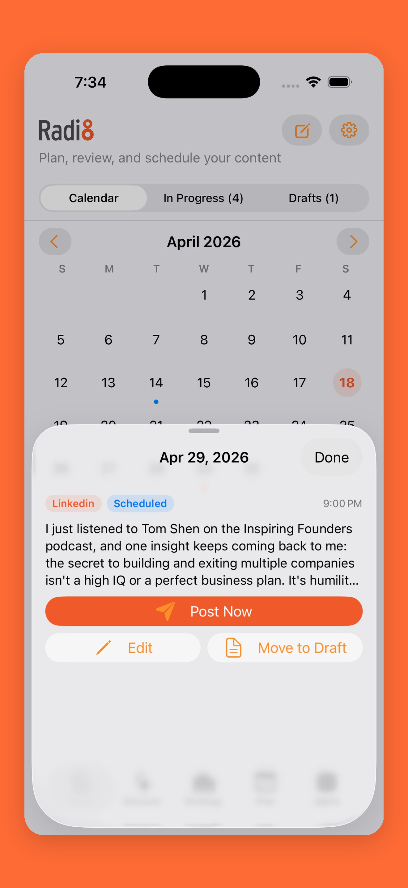 Radi8 iOS app screenshot