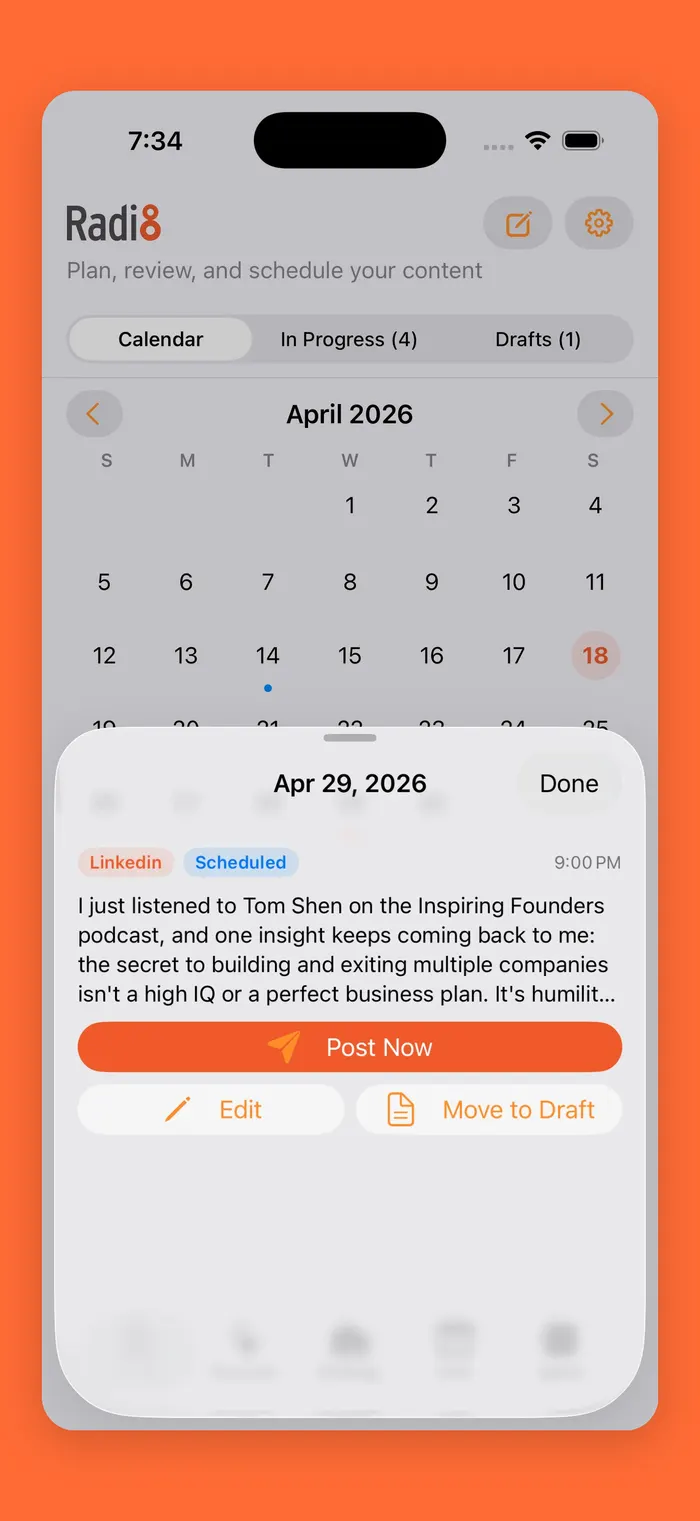Radi8 iOS app screenshot