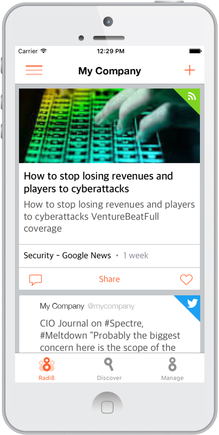 Radi8 software helps sales and marketing managers collect and share news.